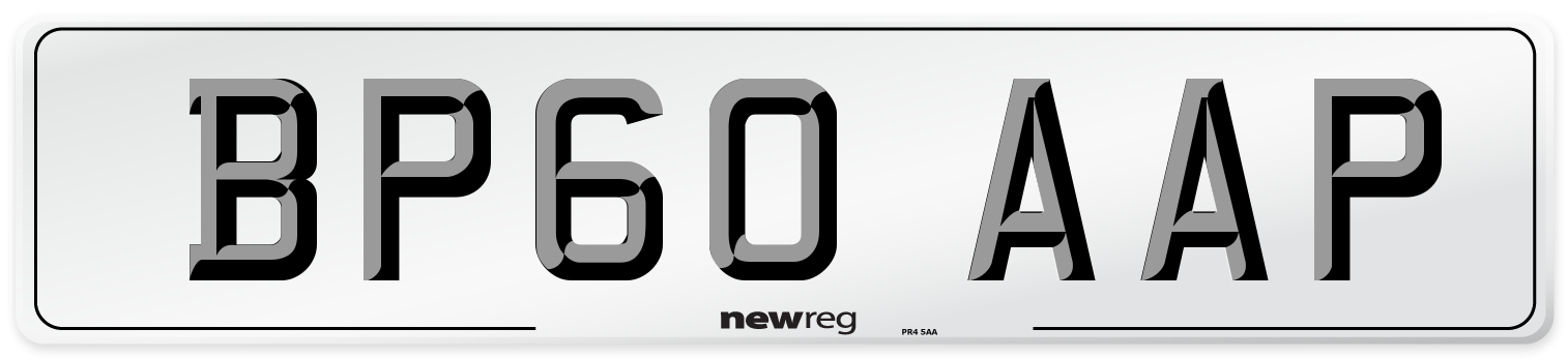 BP60 AAP Number Plate from New Reg